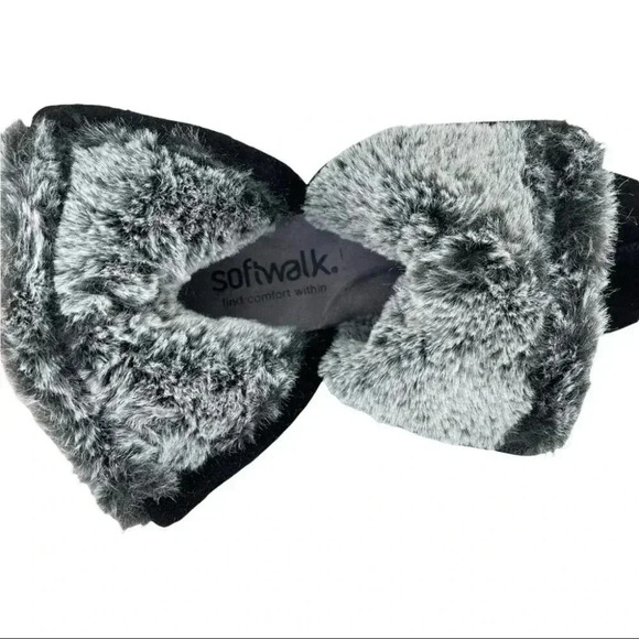 SoftWalk Helena Black Suede Leather Faux Fur Trim Womens Ankle Boots Size 7M - Picture 14 of 16